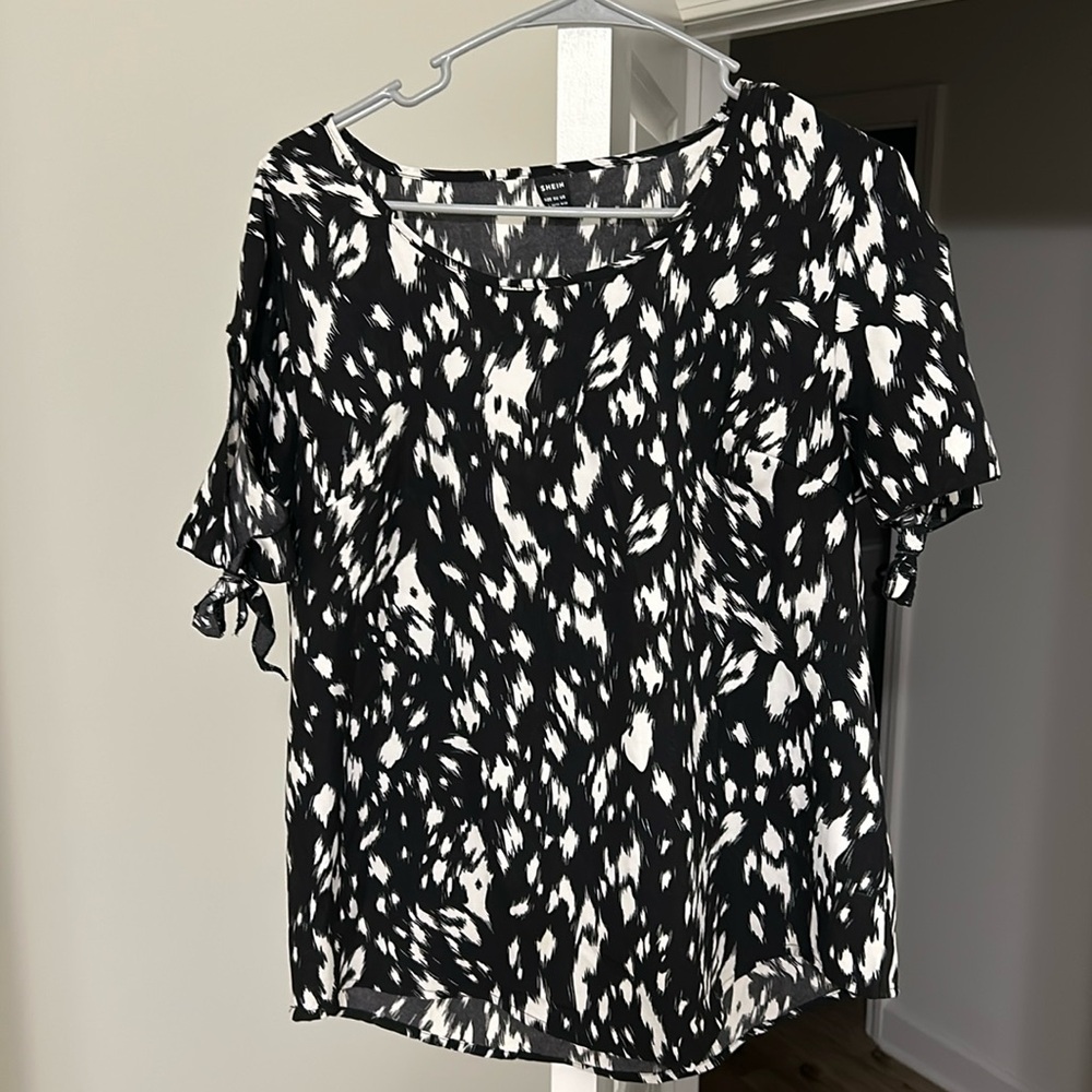 Black and White Blouse